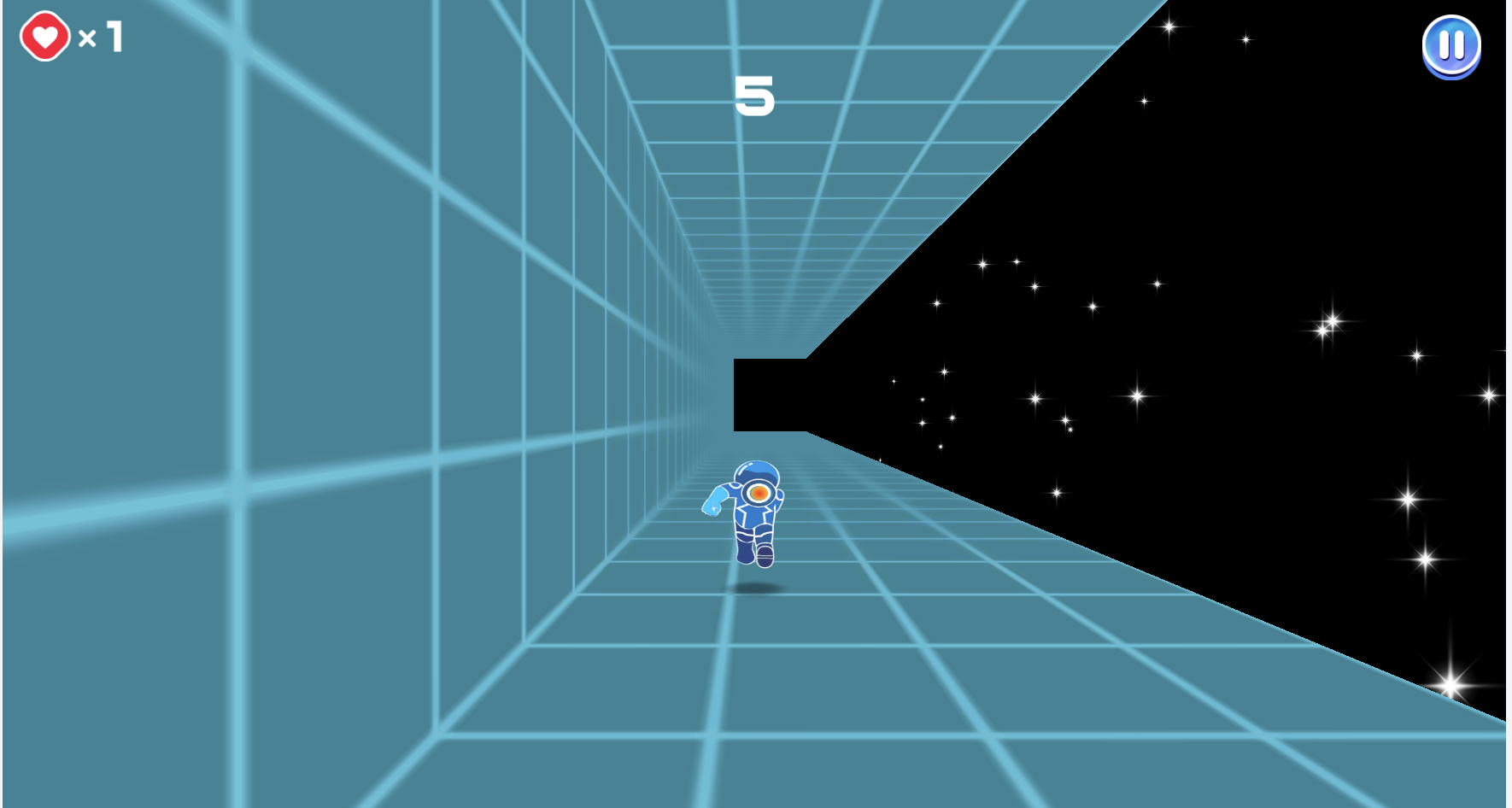 Electron Dash being played on a smartphone, showing the touch-friendly lane-switching interface